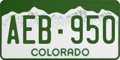 CO license plate AEB950