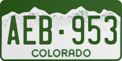 CO license plate AEB953