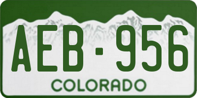 CO license plate AEB956