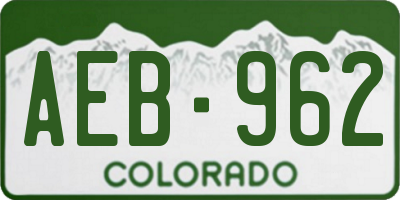 CO license plate AEB962