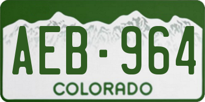 CO license plate AEB964