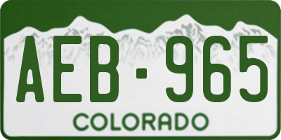 CO license plate AEB965