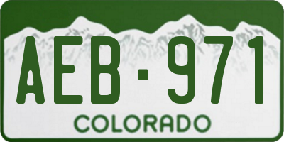 CO license plate AEB971