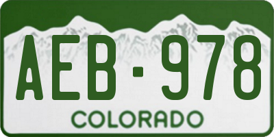 CO license plate AEB978