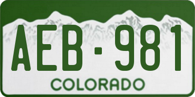 CO license plate AEB981