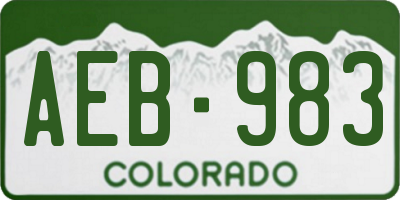 CO license plate AEB983