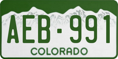 CO license plate AEB991
