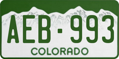 CO license plate AEB993
