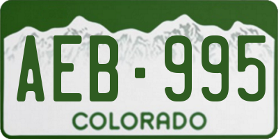 CO license plate AEB995