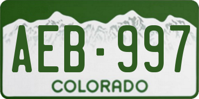 CO license plate AEB997