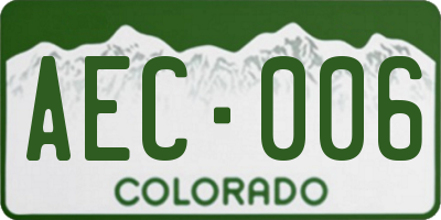 CO license plate AEC006
