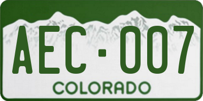 CO license plate AEC007