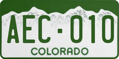 CO license plate AEC010
