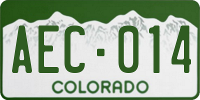 CO license plate AEC014