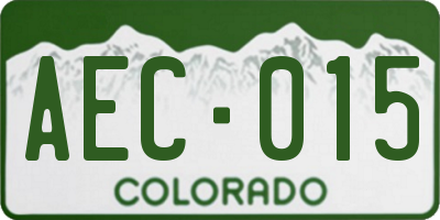 CO license plate AEC015