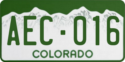 CO license plate AEC016