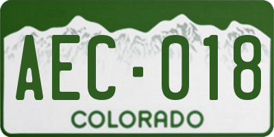 CO license plate AEC018