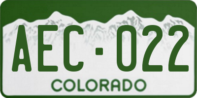 CO license plate AEC022