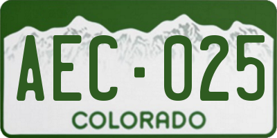 CO license plate AEC025