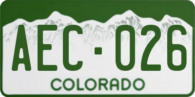 CO license plate AEC026