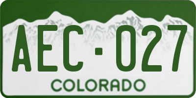 CO license plate AEC027