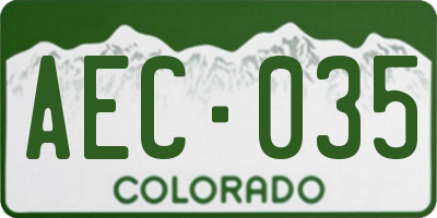 CO license plate AEC035