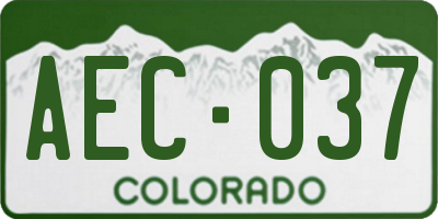 CO license plate AEC037