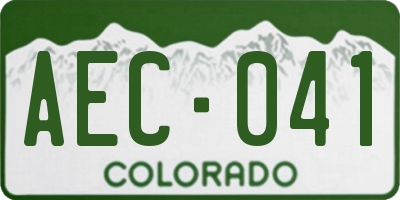 CO license plate AEC041