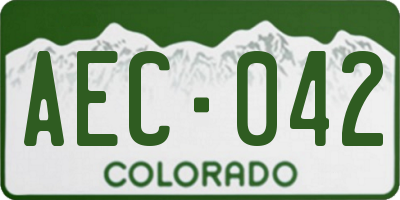 CO license plate AEC042