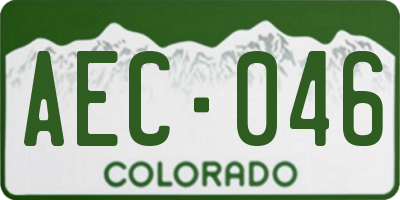 CO license plate AEC046