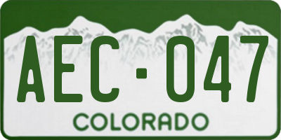 CO license plate AEC047