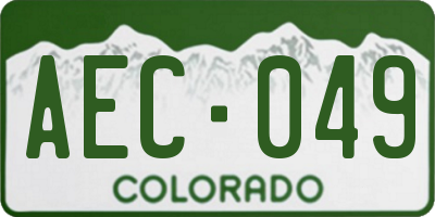 CO license plate AEC049