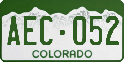 CO license plate AEC052