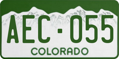 CO license plate AEC055