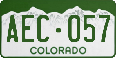 CO license plate AEC057