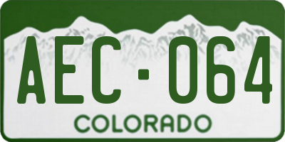 CO license plate AEC064