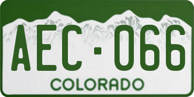 CO license plate AEC066