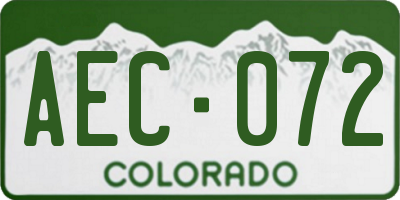CO license plate AEC072