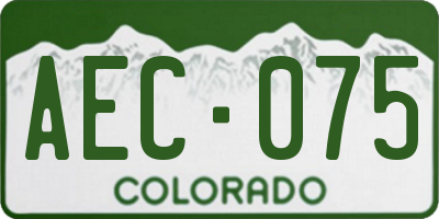CO license plate AEC075