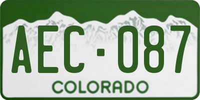 CO license plate AEC087