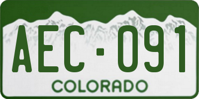 CO license plate AEC091