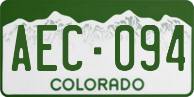CO license plate AEC094