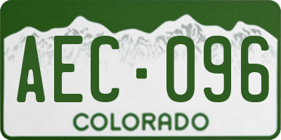 CO license plate AEC096