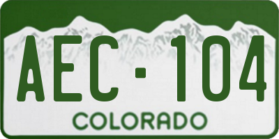 CO license plate AEC104