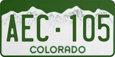 CO license plate AEC105