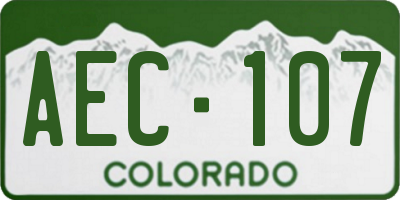 CO license plate AEC107