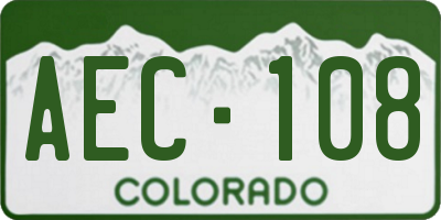 CO license plate AEC108
