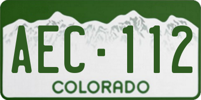 CO license plate AEC112