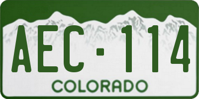 CO license plate AEC114