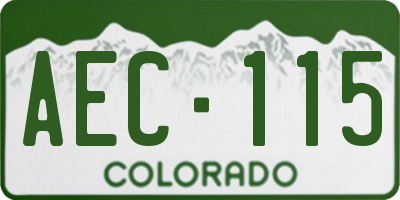 CO license plate AEC115